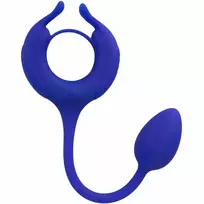 CALEXOTICS CalExotics Admiral Weighted Silicone Ring Blue - Dual Motor, 10 Modes, USB