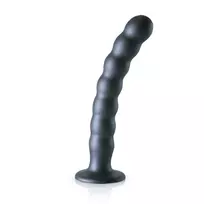 Ouch! by Shots Ouch! Beaded Silicone Intimate Device 20.5 cm Metallic with Suction Base