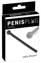 Penisplug Mystim Black Silicone Urethral Dilator Hollow Flexible 11.8cm O0.7cm