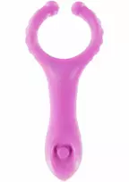 TOYJOY ToyJoy Vibrating Clit-Stim C-Ring by Dream Toys - Silicone, Textured, Black