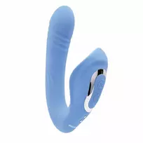 Evolved Evolved Tap and Thrust Light Blue Dual Motor Intimate Device Silicone