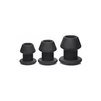 XR Brands XR Brands Gape-Grommets Silicone Hollow Dilator Set 3 Sizes Black