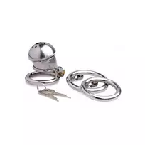 XR Brands Exile Deluxe Stainless Steel Secure Lock Chastity Cage with Key System