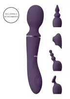 VIVE by Shots VIVE Nami Pulse Wave Dual Motor Wand Purple Multi-Attachment Set