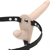 FETISH SUBMISSIVE Fetish Submissive Adjustable Double Silicone Harness Vibrating System, Flesh