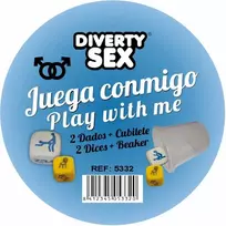 DIABLO DIVERTY SEX Dice Game Set - Fun Activity & Location Dice with Cup, 30mm