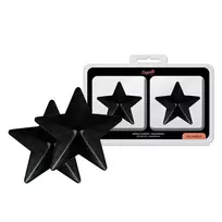 COQUETTE Coquette Chic Desire Star-Shaped Reusable Black Nipple Covers, Metal Finish