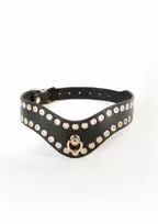 NS NOVELTIES Fetish & Fashion Kali Collar Gold Studs Adjustable PU 11.5-16in