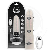 COCK MILLER COCK MILLER - DILDO WITH SUCTION CUP, LIGHTS AND VIBRATION WITH REMOTE CONTROL WHITE 19.5 CM