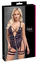 Cottelli Cottelli Lingerie Body Lace S Black Floral Harness Adjustable