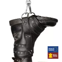 Red Leather Red Leather Leather Leg Suspension Straps Set Black, 2 Pieces, 130kg Load