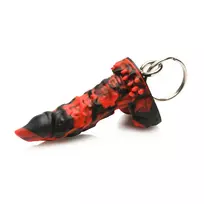 XR Brands Creature Cocks Fire Demon Silicone Keychain Red-Black 2.8in