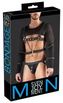 Svenjoyment Svenjoyment Bondage Set XL - Powernet Top, Harness & Jock, Black
