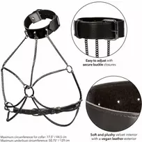 CALEXOTICS CalExotics Euphoria Plus Size Multi-Chain Collar Harness, Vegan Leather