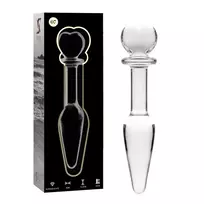 NEBULA SERIES BY IBIZA Ibiza Nebula Series Model 7 Intimate Glass Plug Clear 13.5cm x 3cm