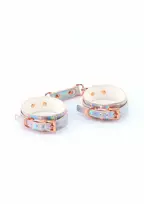 NS NOVELTIES Cosmo Bondage Wrist Cuffs Holographic Vinyl Adjustable Rose Gold