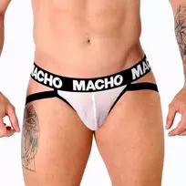 MACHO UNDERWEAR Macho MX26X1 Jockstrap White Mesh XL - Breathable Athletic Support