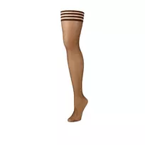 Kix'ies Kix'ies Andie Thigh Highs C Chocolate Nude Fishnet No-Slip Grip