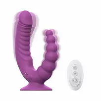 Teazers Teazers Double Vibrator Purple - Dual Action Model with Suction Cup & Remote