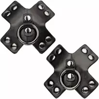 CalExotics Euphoria O-Ring Black Nipple Shields - Reusable, 7.5 cm