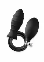 NS NOVELTIES NS Novelties Renegade InflataPlay Inflatable Plug with Rigid Core, Black, Medium