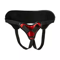 Sportsheets Sportsheets Saffron Strap-On Harness Black & Red Adjustable PU Leather