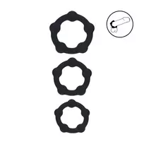 Levelz by Shots LEVELZ Silicone Ring Set S/M/L Black - 3-Pack Adjustable Intimate Rings