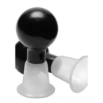 XR Brands Size Matters See-Thru Nipple Enhancement System Clear/Black 2.5in