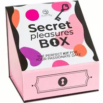SECRETPLAY Secret Play Pleasures Box for Couples - Dice, Vibrating Bullet, Feather Pen, Pink Set