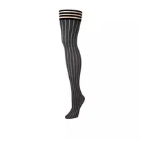 Kix'ies Kix'ies Annabelle Thigh-High Stockings Grey Pinstripe Size A