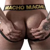 Macho MX25AC Jockstrap Imitation Leather Yellow Size L