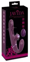 JAVIDA Javida Strapless Strap-On Flic Double Vibrator with Flicking System, Purple