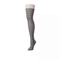 Kix'ies Kix'ies Par 4 Thigh-High Stockings C Grey Argyle Pattern