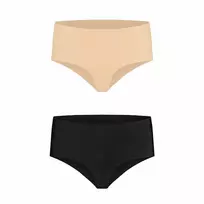 Bye Bra Bye Bra Invisible High Brief 2-Pack Nude & Black, Seamless Medium