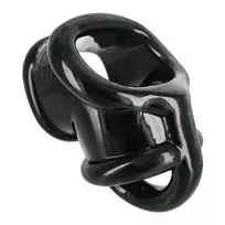 XR Brands Annex TPR Chastity Cage System with Anatomical Divider, Black