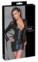 Cottelli Cottelli Bondage Dress Black XL Matte Finish High-Neck Long Sleeves