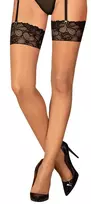 Obsessive Obsessive Serafina Stockings M/L Nude with Floral Lace Trim