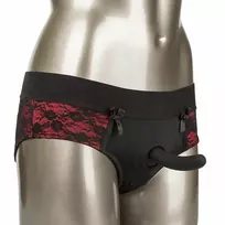 CALEXOTICS CalExotics Scandal S/M Crotchless Panty Set with Silicone Accessory Black