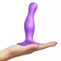 Strap-On-Me Strap-On-Me Dildo Plug Curvy M Metallic Purple - Liquid Silicone & Harness Compatible