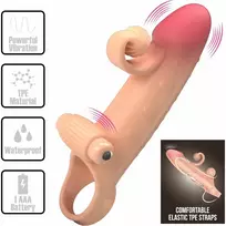 ROMANCE ROMANCE MC64 Vibrating Extension Sleeve Natural TPE with Support Ring