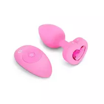 B-vibe b-Vibe Vibrating Heart Plug S/M Pink - Remote Control, 15 Modes