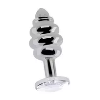 Rich by Shots Rimba Ribbed Diamond Plug Silver 2.8 x 7 cm - Alloy, Decorative Base