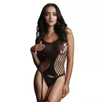 Le Désir by Shots Shots Bodystocking Fence Suspender Net Pattern One Size S-XL Black