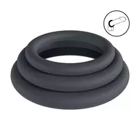 LEVELZ Silicone Ring Set L/XL/XXL Black - 3-Piece Body-Safe Collection