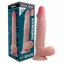 ROCK ARMY Rock Army Sherman Dual Density Intimate Model 24cm Natural TPE Suction Base