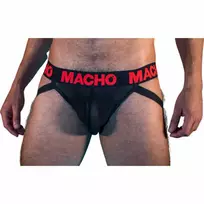 MACHO UNDERWEAR MACHO MX26X2 Jockstrap Black/Red M - Semi-Transparent Elastic Underwear