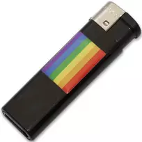 PRIDE PRIDE Black Rechargeable Lighter with LGBT Flag Emblem