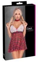Cottelli Costumes Plaid Mini Dress Set Adjustable Straps S