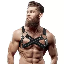 FETISH SUBMISSIVE Fetish Submissive Attitude Bulldog Chest Harness Neoprene Adjustable Black