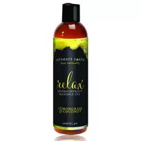 Intimate Earth Relax Massage Oil Lemongrass & Coconut 120ml Organic Care